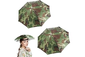FONYET 2 sztuki kapelusz parasol parasol kapelusz nakrycia głowy parasol z gumką czapkę plażową kapelusz parasol ogrodniczy parasol parasol średnica wędkarstwa parasol parasol, 60 cm Kamuflaż