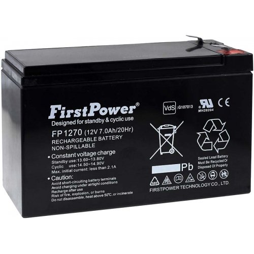 FirstPower Blei-Gel-Akku für USV APC Back-UPS BR500I 7Ah 12V, 12V, Lead-Acid