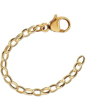 CLEVER SCHMUCK Goldenes Verlängerungskettchen ca. 6,5 cm glänzend mit Karabinerverschluss STERLING SILBER 925...