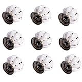 Schönes Leben* 10 Pcs Möbelknopf Schrankknöpfe Möbelknöpfe Set Möbelgriff SetRetro Keramik Türknopf Weiss Kürbis - 2