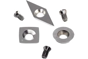 Sothat 3Pcs Plaquettes De Coupe En Carbure De Tungstène pour Outils De Tournage à Tour à Bois (Comprend Carré De 11 Mm avec Rayon, Tour De 12 Mm, Diamant De 28X10 Mm avec Pointe)