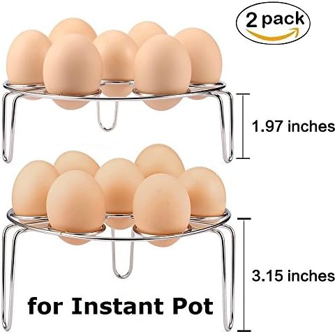 Ruiwin 2-Pack Egg Steamer Rack Trivet for Instant Pot Pressure Cooker Accessories (2 Different Heights egg Rack)