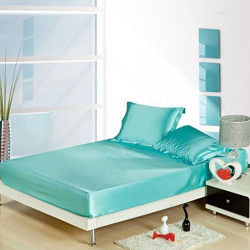 Wmshpeds Silk bed single piece of solid color double-fight silk silk bed sheets ice bed bare bedspreads bed lin