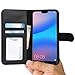 Price comparison product image P20 LITE Case by Abacus24-7 Compatible with Huawei P20 LITE Phone Leather Wallet with Flip Cover, Credit Card Pockets and Stand - Black