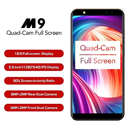 LEAGOO M9,18 9 Smartphone Android 7.0 smartphone 5.5 pollici - d'oro