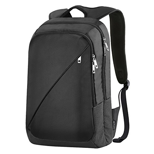 REYLEO Business Rucksack Herren 14.1 Zoll Laptop Tasche Schlanker Tagesrucksack Für Die Arbeit Und Stadt Wasserdicht Schwarz