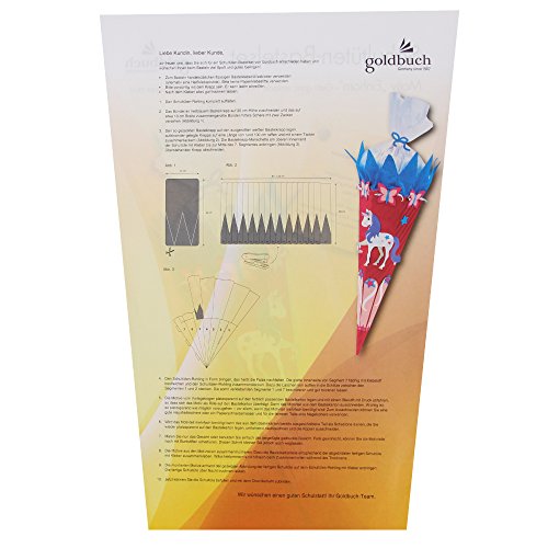 Goldbuch, Schultüten-Bastelset, 3D-Wellpappe, 70 cm, Inkl. 2 Krepp-Rollen + 1 Chenilledraht, Einhorn, 97706 - 2