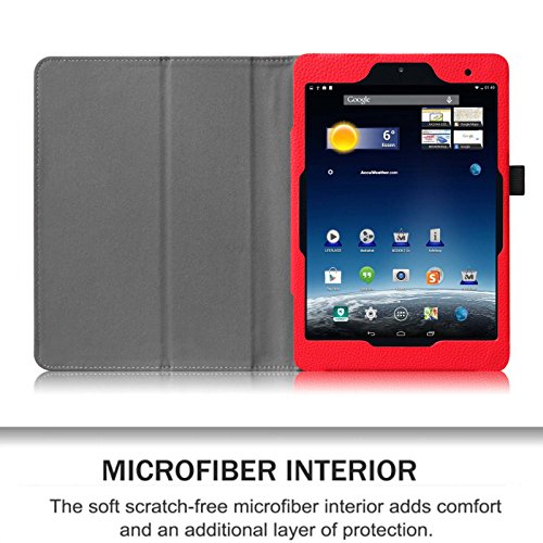 Fintie Medion Lifetab S7852 (MD 98625) / S7851 (MD 98675) Hülle Case – Folio Kunstleder Schutzhülle Tasche Cover Etui mit Ständerfunktion und Stylus-Halterung für MEDION LIFETAB S7852/S7851(19,9 cm 7,85″) Tablet-PC, Rot - 3