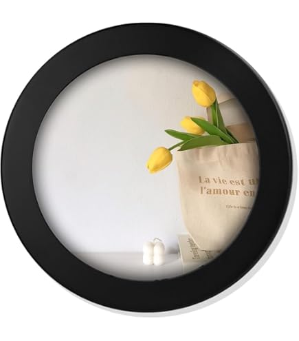Cadre Photo Rond Ou Hexagonal Créatif - Pour Mur Ou Table, Noir Ou Blanc, Diamètre 18.5 Cm Ou 24 Cm
