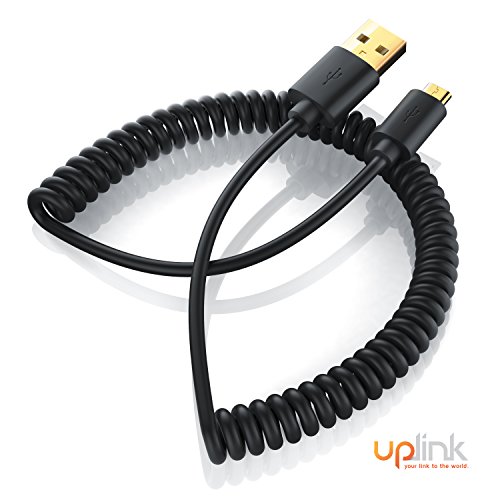 CSL – 1,5m Micro USB auf USB Kabel / Spiralkabel / besonders strapazierfähiges Kabel | 40cm – 150cm | flexibles Lade- und Datenkabel für Android, Samsung, HTC, Motorola, Nokia, LG, HP, Sony, Blackberry und mehr - 2