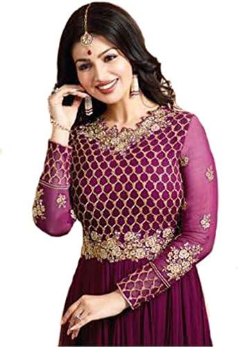 Readymade Designer Anakali Ethnic Georgette Salwar Kameez Suit Indian Dress simar Royal crape 9 (M-40, Purple)