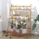 Multi-nivel -- El soporte de plantas tiene 3 niveles y mide 70 x 38 x 97cm(largo x ancho x alto). Ofrece suficiente espacio para exhibir diferentes tamaños de plantas o diferentes tipos de flores, flores de colores, plantas, hierbas, jarrones, suculentas y etc. También se puede utilizar como estante de almacenamiento o incluso estante de libros