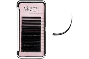 QUEWEL Extension Cils Individuel 0.15 Épaisseur D Curl Cils à Cils MIX8-15mm Professionnel Eyelash Extensions Extension de Cils Classique Doux Noir Faux Cils en Soie (0.15-D-MIX8-15)