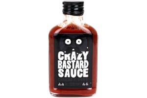 CRAZY BASTARD SAUCE Salsa los Restos Chili Sauce Con Carolina Reaper y Blueberry 100 ml Vegano)