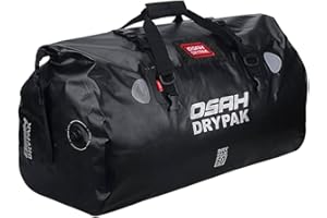 Greanthour Bolsa Seca Impermeable para Motocicleta,Cola de Equipaje Bolsa，Gran Espacio de Almacenamiento，los Hombros Adecuada para Ciclismo, Camping, Deportes Acuáticos(Negro, 60L)