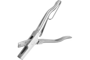 Gancon V Shape Animal Ear Punch Pliers, Stainless Steel V-Shape Ear Tag Pliers Tongs, Livestock Notcher Identification Applicator, for Pig Animal Livestock Farm Accessory
