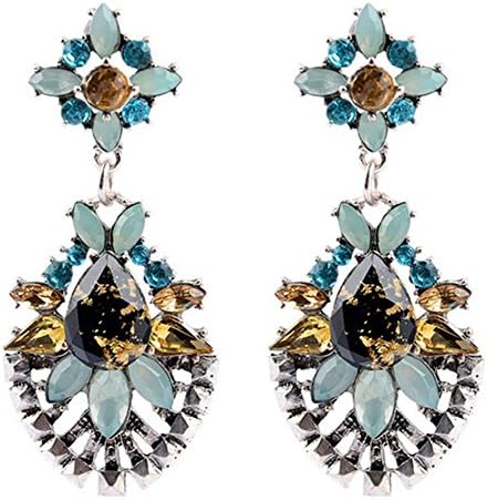 Ladies fashion vintage ethnic Feng Shui drops tassel diamond earrings dangler
