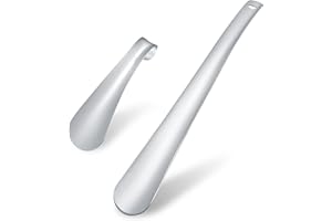 YIPHOMN 2 Stück Schuhlöffel Metall Lang und Kurz Set, Schuhanzieher Edelstahl(30 cm+14 cm), für Leute, die sich Schlecht Bücken, Senioren, Kinder, Schuhlöffel Schuhanzieher