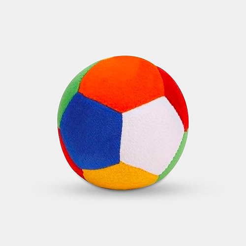 EITHEO Plush Soft Toy Ball for Baby and Kids - Super Soft Ball for Safe and Joyful Play(10cm)(Multicoloured)