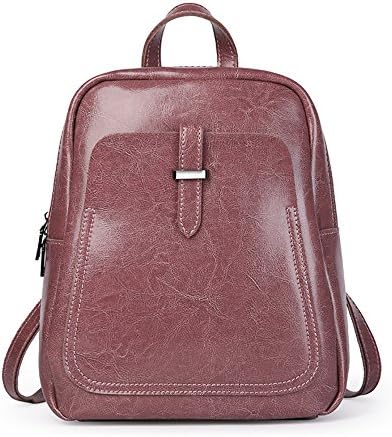 The New Lady'S Leather Shoulder Bag, Retro Casual Recreational Backpack, 25*11*30Cm,Violet