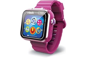 VTech - KidiZoom SmartWatch Max Rose Framboise, Montre Digitale Enfant, Photo, Selfie, Vidéo, Écran Tactile Horizontal, Jouet High-Tech, Cadeau Enfant et Ado de 5 Ans à 14 Ans - Contenu en Français