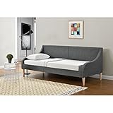 [en.casa]® Bequemes Tagesbett aus Stoff in dunkelgrau - mit...