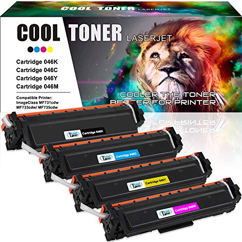 Cool Toner 4 Cartouches de Toner Compatible pour Canon 046 046H Toner pour Canon i-SENSYS MF732Cdw MF734Cdw MF735Cx,Canon i-SENSYS LBP653Cdw LBP654Cx Imprimante-Noir/Cyan/Magenta/Jaune