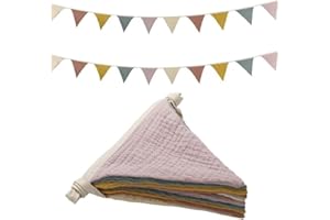 Bimhayuu Wimpelkette Kinderzimmer Girlande Stoff Wimpelkette aus Baumwolle Kinderzimmer Deko Kinder Mädchen Jungen Zubehör für Hausbett Babybett Kinderbett Wanddeko Geschenk (B)