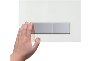 Mendorio placca di Comando WC Realizzata in vetro temperato,Compatibile con Geberit Sigma, UP300 e UP320, con Set di Leve di Scarico e Telaio di Montaggio,Dimensioni della Piastra 243×163 mm(Bianco)