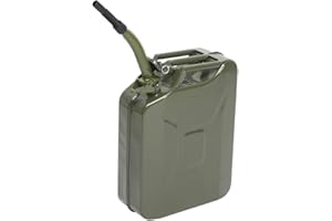 Bonnlo 20L Metal Petrol Can Fuel Oil Storage Diesel Tank with Spout & Spout Adapter