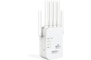 AOUZEA Repetidor WiFi, Extensor WiFi, Amplificador de Señal WiFi 300Mps, WiFi Booster 2.4GHz, Amplificador WiFi Tienen Modo Repetidor/Ap, 6 Antenas, para Casa/Oficina