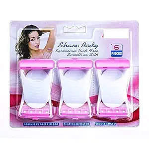 2V BROTHERS Body Shaver Razor Disposable and Bikini Razor For Women and Girl Pack of 6