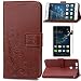 Produktbild huawei P9 Plus Hülle ,Leder PU Leder Hülle Flip Hülle Case Bookstyle Cover Schale Stand Ständer Etui Karten Slot Schutzhülle Tasche Wallet Case Leder Wallet Tasche Brieftasche Schutzhülle Schmetterling Muster Pour huaweiP9 Plus 5.5 Zoll [braun]+ Panzerglas Folie Displayfoile displayschutzfolie