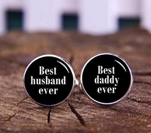 Best Husband Ever Cufflinks, Best Daddy Ever Cufflinks, Freshman Father, New Dad, Wedding Cufflinks, Groom Cufflinks