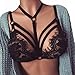 Produktbild Rosennie 2018 Sexy Frauen Dessous Blumenspitze Hohler Bralette Bustier Crop Top Sheer Dreieck BH Shirt Weste Büstenhalter Frauen Harness BH elastischen Käfig Cami Ungepolsterte Panzer Bra (Schwarz, S)