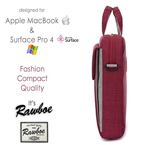 Rawboe® 15-15.6 Zoll Smart Oxford Laptop Computer Tasche Messenger Bag, mit Schultergurt, Griff & Mehreren Taschen für Surface Pro 4, MacBook, Tablet, iPad und Laptop (15.6 Zoll, Maroon) - 4