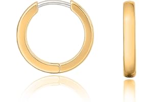 limerencia G23 Orecchini a Cerchio Anallergici per Orecchie Sensibili,Huggie Hoop Orecchini in Titanio 8 mm/10 mm/12 mm,Orecchini Argento/Oro/Oro Rosa per Donna Uomo Bambina
