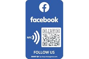 MESSAGENES Customizable Facebook QR NFC Sticker | Boost Followers | Reusable QR | 1 Unit | Premium Quality | Ideal for Business, Showcase, Store, Wall or Window
