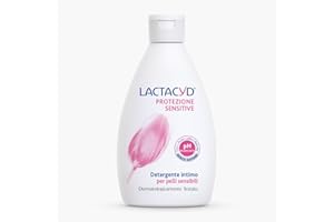 Lactacyd Protección Sensitive – Limpiador de higiene íntima indicado para pieles sensibles, con ácido láctico biotecnológico y extracto de algodón, paquete de 6 piezas (6 x 300 ml)