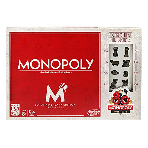 Monopoly Family Board Game - 80th Anniversary Edition With Tokens Through The Decades - US Version
