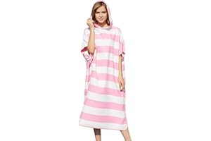 LumiSyne Poncho De Toalla Con Capucha Bata De Playa Cambiarse De Ropa Toallas Deportivas De Rayas De Impresión De Moda Toalla Natación De Microfibra Bikini Cover Ups Secado Rápido Poncho De Surf