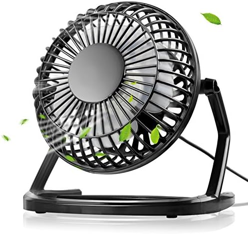 USB Desk Fan, Mture Mini Fan Plastic USB Fan 360 Degree Adjustable with ON/OFF Switch, Personal Silent Fan for Laptop, PC, Notebook, Office, Home - Black