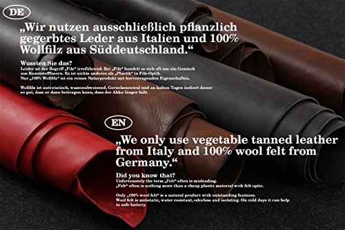 Pack & Smooch iPad Pro 10.5″ Hülle Case „Hampshire“ 100% Wollfilz Pflanzlich Gegerbtes Leder – Handmade in Germany, Anthrazit / Dunkelbraun - 6