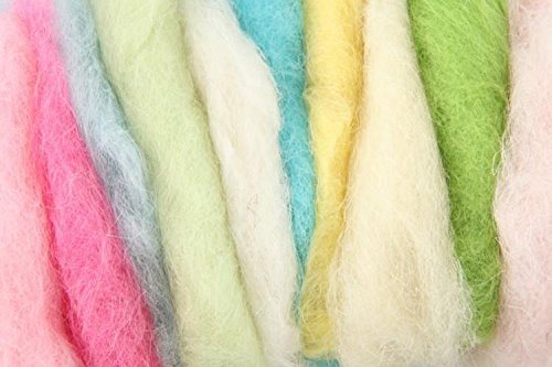 CREAVVEE® Schafwolle, Filzwolle Pastellmix 100 g