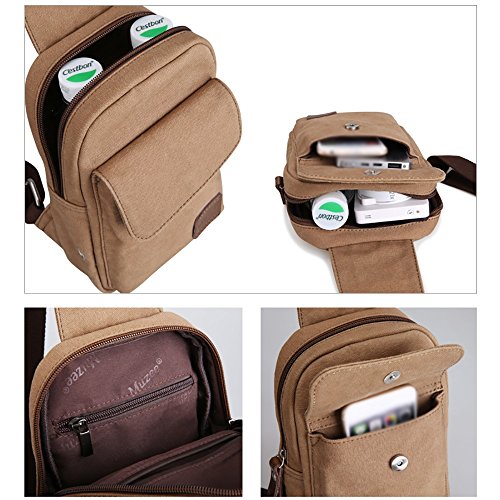 Anjcd Segeltuch-Mann-Kasten-Satz-Bewegungs-Kurier-Beutel-Freizeit-Schulter-Beutel-kleiner Rucksack 5#