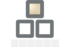 JINTANG 3PCS Light Switch Surround Gun Grey,8.6 * 8.6cm Light Switch Protector Cover Plates, Self Adhesive Simple Light Switch Plates Frame, Wall Socket Stickers for Home Decoration