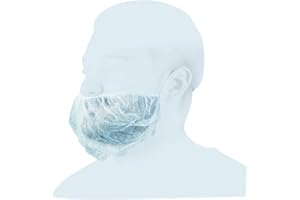 MIRAFLORES ORIGINAL 100 cubiertas desechables de TNT para barba – Fundas desechables – Igenic, anatómico y con elástico – Ideal para catering, sector médico, laboratorio e industrial., Color blanco.,