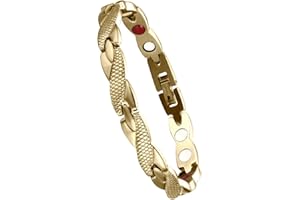 WDYY Elegant Magnetic Therapy Fit Plus Bracelet, Slimming Weight Loss Anti-fatigue Magnetic Bracelet for Men Women (Golden)