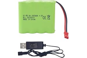 BLLRC 1PCS AA 4.8V 2800mAh RC Akku mit JST-2P Stecker und USB Ladekabel passend für RC Fernbedienung elektrische Spiele/Bagger/Autos/LKW/Engineering Fahrzeuge