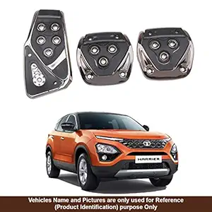 Oshotto 3 Pcs Non-Slip Manual CS-375 Car Pedals kit Pad Covers Set Compatible with Tata Harrier (Black)